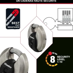 Cadenas à clé Excell M40EURT disque en acier inoxydable Ø. 70 mm hauteur de l'anse 16 mm vendu par 2^Master Lock Clearance