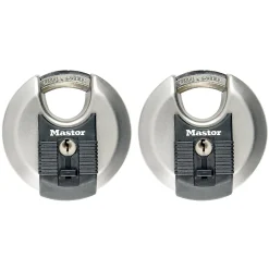 Cadenas à clé Excell M40EURT disque en acier inoxydable Ø. 70 mm hauteur de l'anse 16 mm vendu par 2^Master Lock Clearance