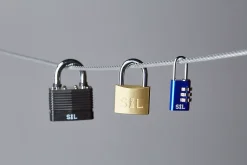 Cadenas à combinaison en aluminium coloris bleu l.21 mm anse en acier-Smith & Locke