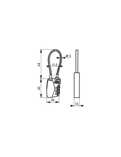 Cadenas à combinaison TSA à cable, 3 chiffres, voyage, 30mm --Thirard Online