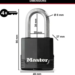Cadenas Acier laminé Excell 48 x 46-Master Lock Hot
