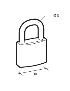 Cadenas BASIC à clé, base 30 mm, anse acier, 2 clés -^Serruprix Outlet