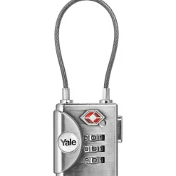 Cadenas câble TSA a Code Combinaison Programmable 3 Chiffres - - Homologué TSA - Gris-Yale Clearance