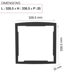 Cadre d'encastrement Noir Sablé RAL 2100 MS-Renz Discount