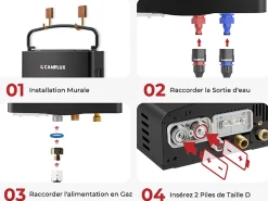 AY132B-DE Chauffe-eau instantanés portables de 5L/min au gaz Propane/Butane (50mbar)-Camplux Outlet