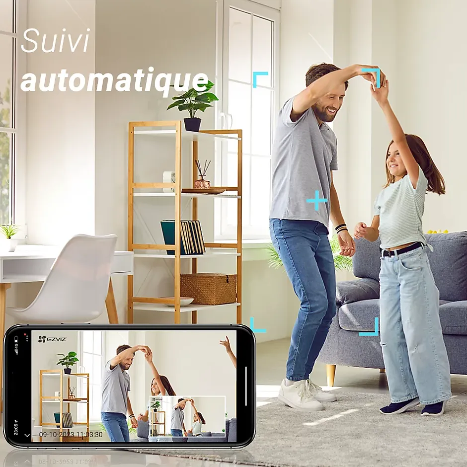 Caméra de surveillance intérieure motorisée H6C 2K-Ezviz New