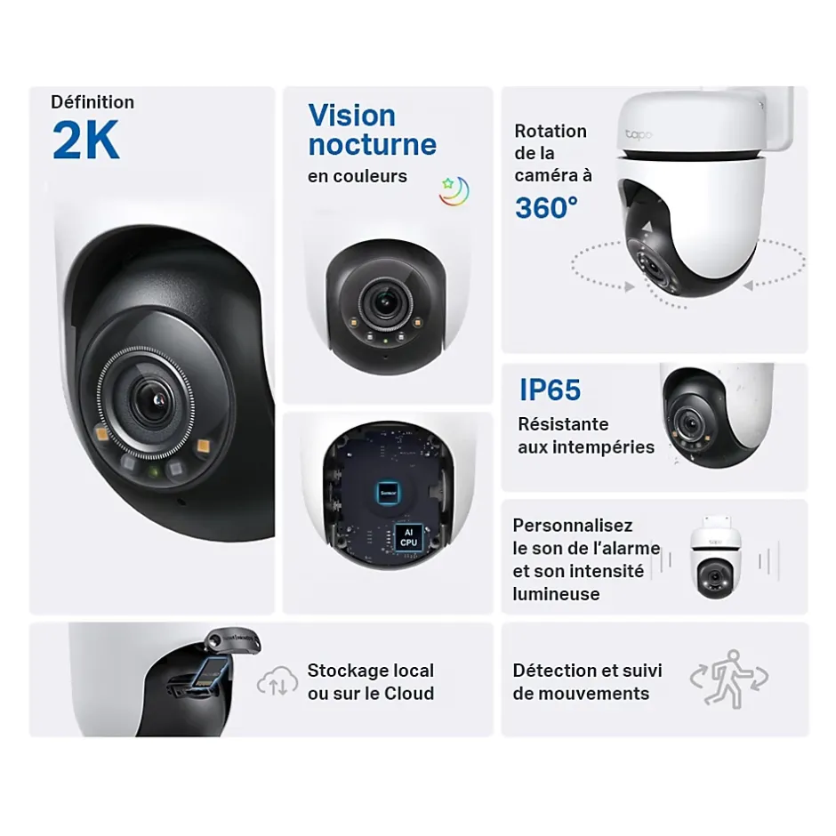 Caméra de vidéosurveillance extérieure Tapo TC41blanc-TP-Link Best