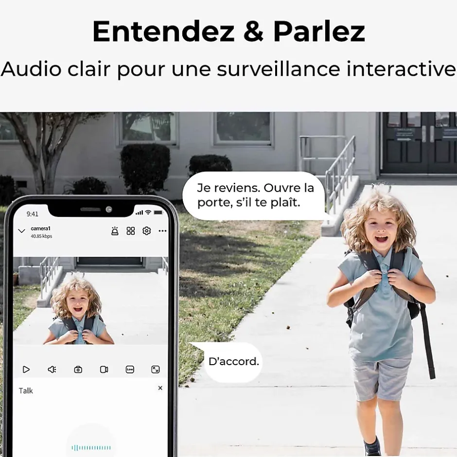 Caméra extérieure - - ARGUS B310 - 3MP, Vision nocturne, Panneau solaire inclus-Reolink New