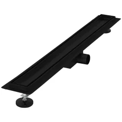 Caniveau de Douche 80 cm 2en1 à Carreler, Noir, Acier Inoxydable-Luxebath Hot