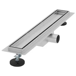 Caniveau de Douche 50 cm 2en1 à Carreler, Argent, Acier Inoxydable-Luxebath