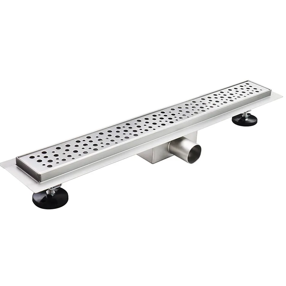 Caniveau de douche à l'Italienne GUMI motif bulle L.80 cm acier, anti-odeurs, débit élevé --Saniverre Hot