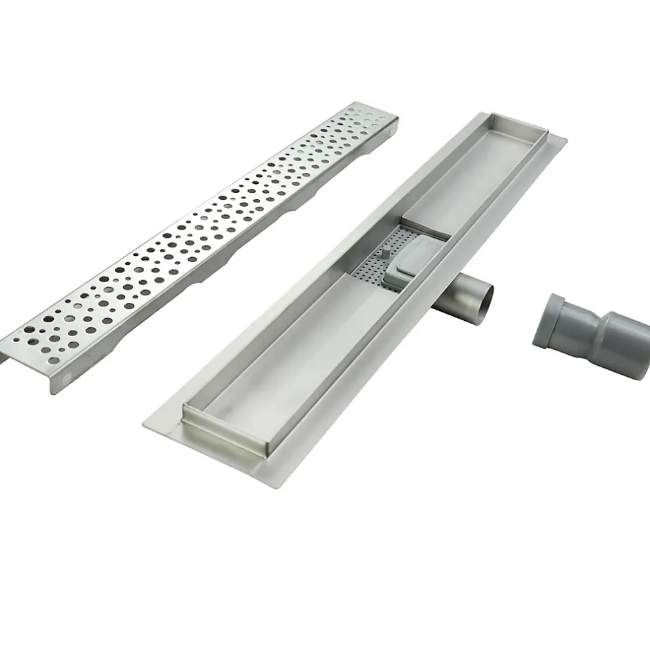 Caniveau de douche à l'Italienne GUMI motif bulle L.80 cm acier, anti-odeurs, débit élevé --Saniverre Hot