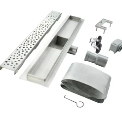 Caniveau de douche à l'Italienne GUMI motif bulle L.80 cm acier, anti-odeurs, débit élevé --Saniverre Hot