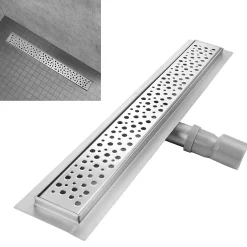 Caniveau de douche à l'Italienne GUMI motif bulle L.80 cm acier, anti-odeurs, débit élevé --Saniverre Hot