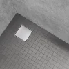 Caniveau de douche carré inox CARA 25 x 25 cm avec siphon anti-odeurs, drainage 36l/min, hauteur réglable^Saniverre Hot