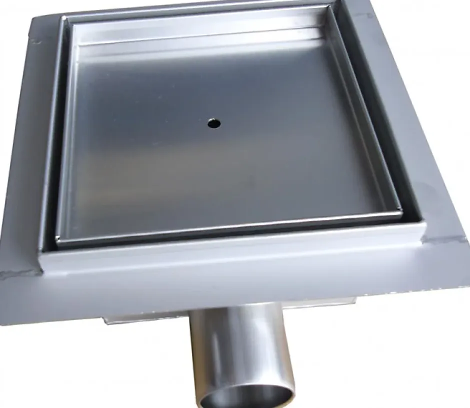 Caniveau de douche en acier inoxydable S8 pour douche prêt à carreler - dimensions 15x15cm-Bernstein Sale