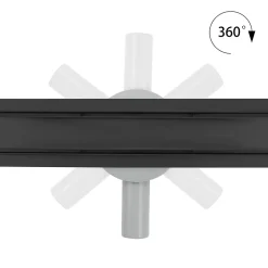 Caniveau de douche 2en1 VINY L.80 cm, réversible à carreler ou inox noir + siphon 360, drainage 36l/min --Saniverre Online