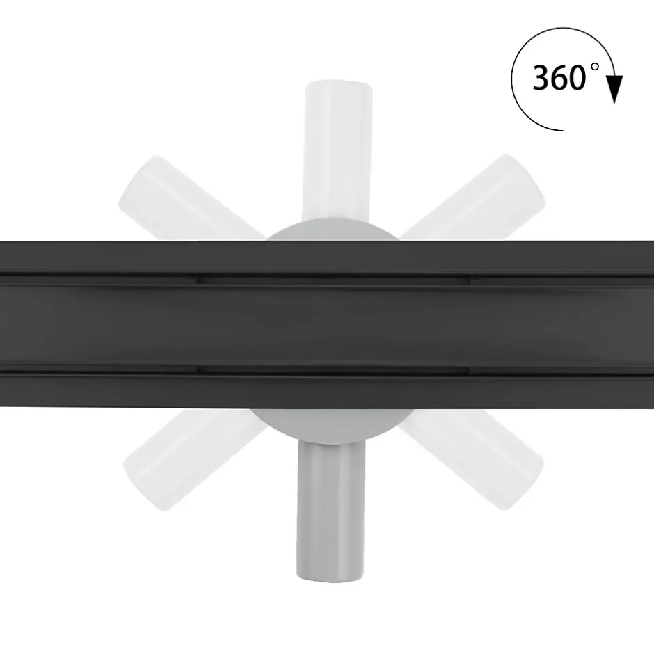 Caniveau de douche 2en1 VINY L.80 cm, réversible à carreler ou inox noir + siphon 360, drainage 36l/min --Saniverre Online