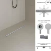 Caniveau de douche italienne étroit TIKA L.70 cm acier inoxydable avec siphon 360, drainage 36l/min-Saniverre Outlet