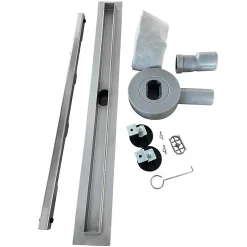 Caniveau de douche italienne étroit TIKA L.70 cm acier inoxydable avec siphon 360, drainage 36l/min-Saniverre Outlet