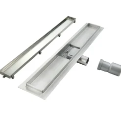 Caniveau de douche Italienne 2en1 CELO L.110 cm à encastrer réversible à carreler ou inox -^Saniverre