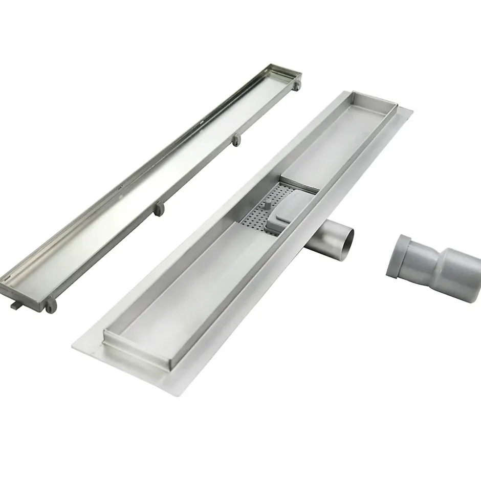 Caniveau de douche Italienne 2en1 CELO L.80 cm à encastrer réversible à carreler ou inox --Saniverre New