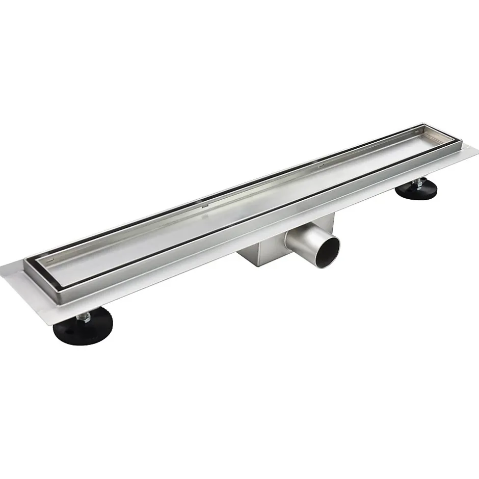 Caniveau de douche Italienne 2en1 CELO L.80 cm à encastrer réversible à carreler ou inox --Saniverre New