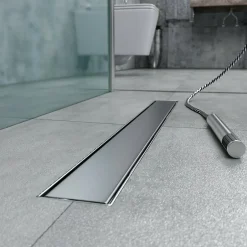 Caniveau de douche Italienne DALA inox L.60 cm anti-odeurs + filtre, drainage performant -^Saniverre