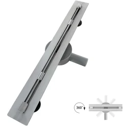 Caniveau de douche italienne slim DEKI L.80 cm acier inoxydable avec siphon 360, drainage performant^Saniverre New
