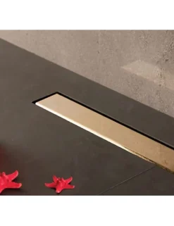 Caniveau de douche sans cadre en or plaqué 24 carats FRAMELESS LINE-55 cm--^Karag Online