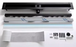 Caniveau LIN pour drain de douche en acier inoxydable Or satiné - 70cm x13cmx5cm-Ilcom New