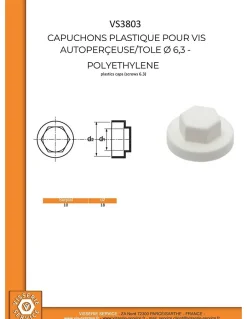 Capuchon plastique Vis Diamètre 6.3 Surplat 10 RAL7022 gris tarre d'ombre - 250 pièces^Vis Express