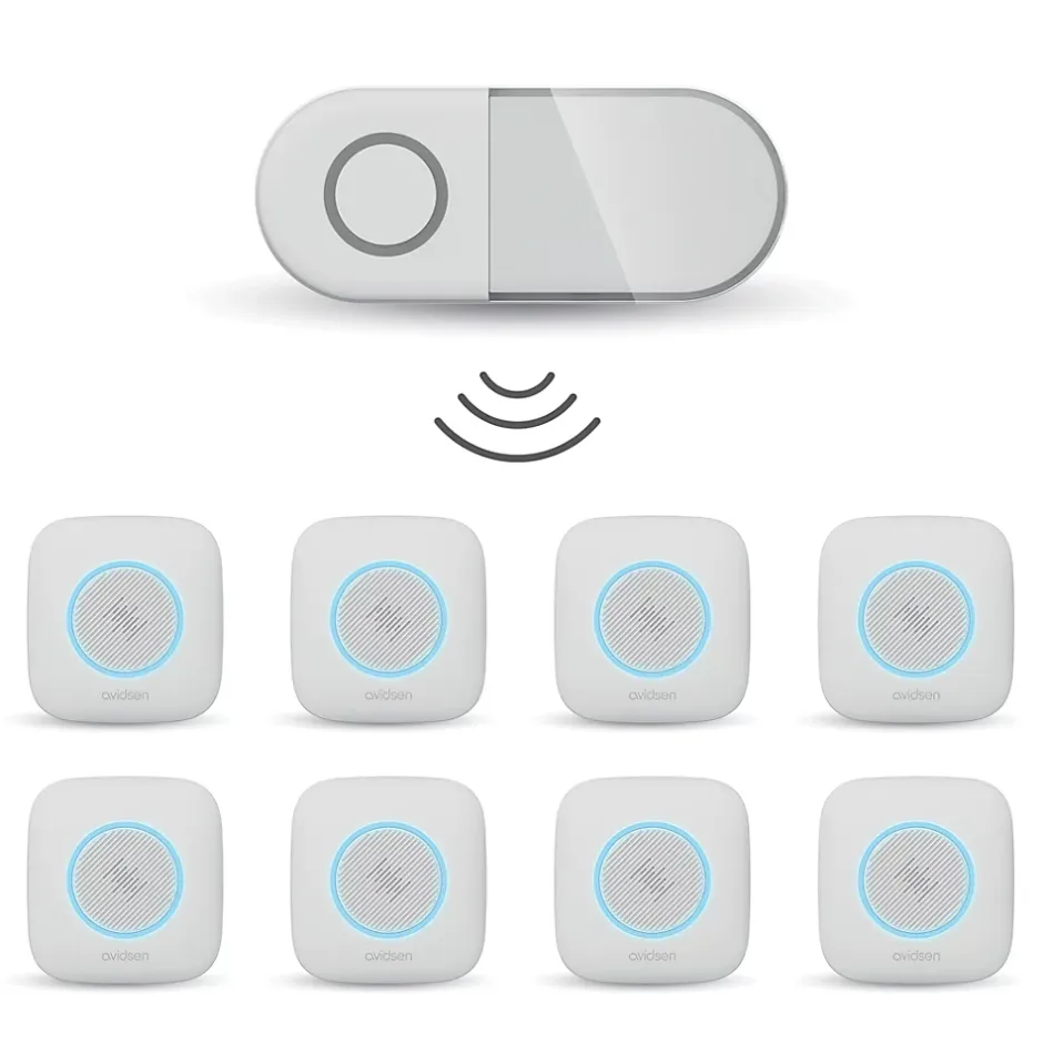 Carillon avec flash lumineux sans fil avec pile portée 200 mètres - Sona - 102507^Avidsen Sale