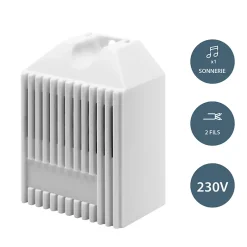 Carillon filaire en 230 V à câbler avec bouton d'appel non fourni - - 102313-Avidsen Online