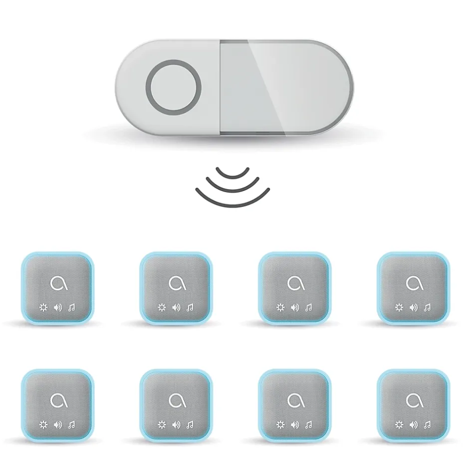 Carillon sans fil flash lumineux et revêtement textile Sona-T - - 102508-Avidsen Hot