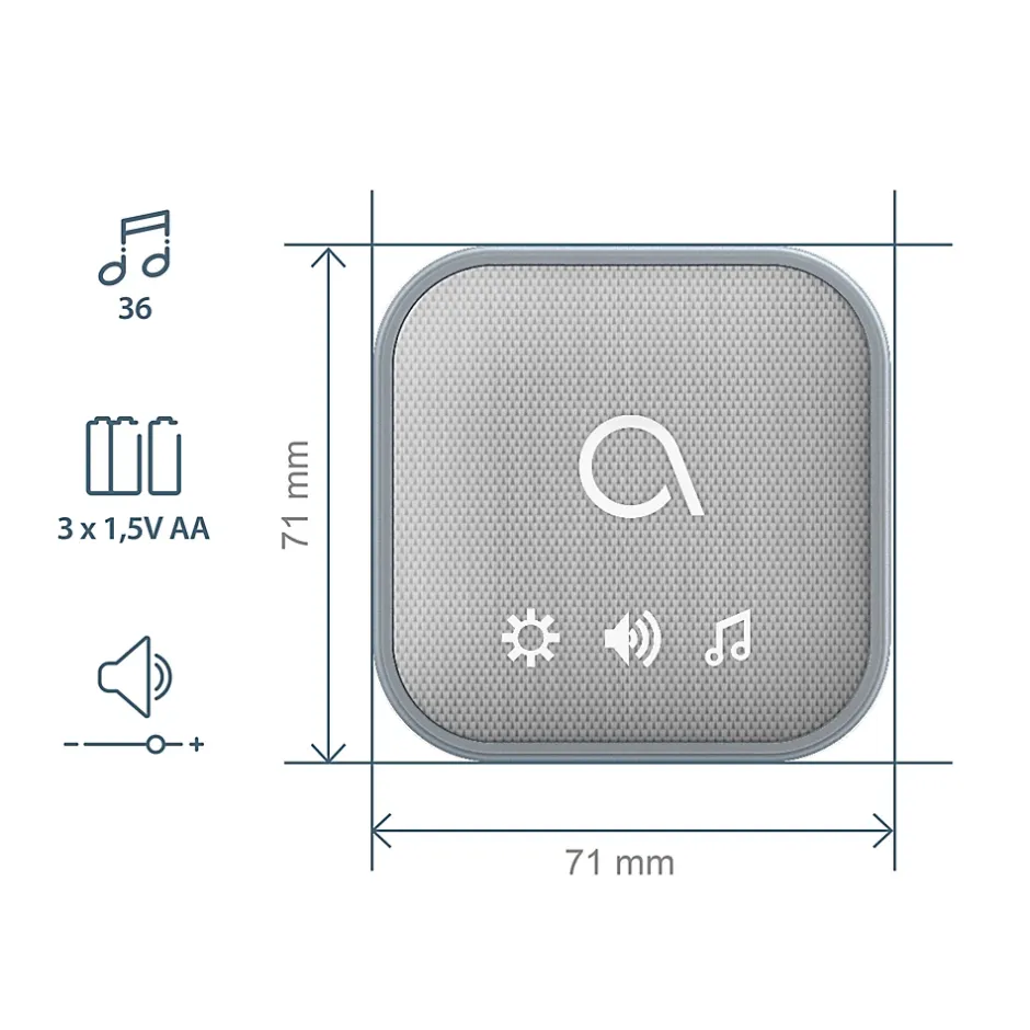 Carillon sans fil flash lumineux et revêtement textile Sona-T - - 102508-Avidsen Hot