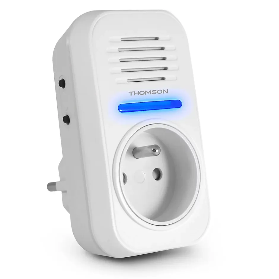 Carillon sans fil sans pile avec prise gigogne portée 150m - - 513131-Thomson Online