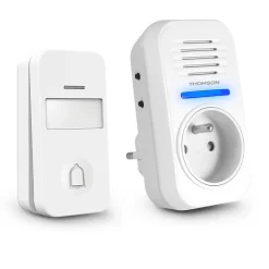 Carillon sans fil sans pile avec prise gigogne portée 150m - - 513131-Thomson Online