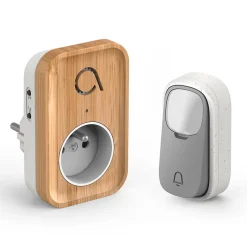 Carillon sans fil sans pile branchement sur prise 230 V technologie Kinétic Bamboo Plug - - 102513^Avidsen New