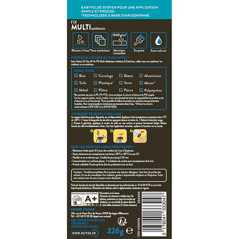 Cartouche de colle polymère propulsée au gaz, 200 g - intérieur/extérieur^Pattex New