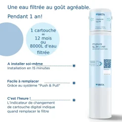 Cartouche pour système de filtration d'eau sous évier Brita Mypure SLIM V-MF-
