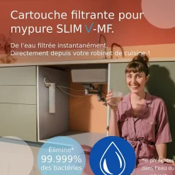 Cartouche pour système de filtration d'eau sous évier Brita Mypure SLIM V-MF-