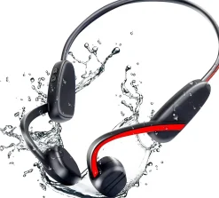 Casque à Conduction osseuse luetooth étanche rouge noir^Vendos85 Sale