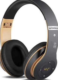 Casque Bluetooth sans Fil, stéréo Pliables Hi-FI Écouteurs avec Microphone intégré Micro SD/TF FM or noir-Vendos85 Online