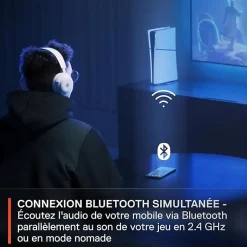 Casque Micro Gaming sans fil Arctis Nova 7P pour PS PC Mac Nintendo Switch Oculus Quest 2 et Android Blanc-Steelseries