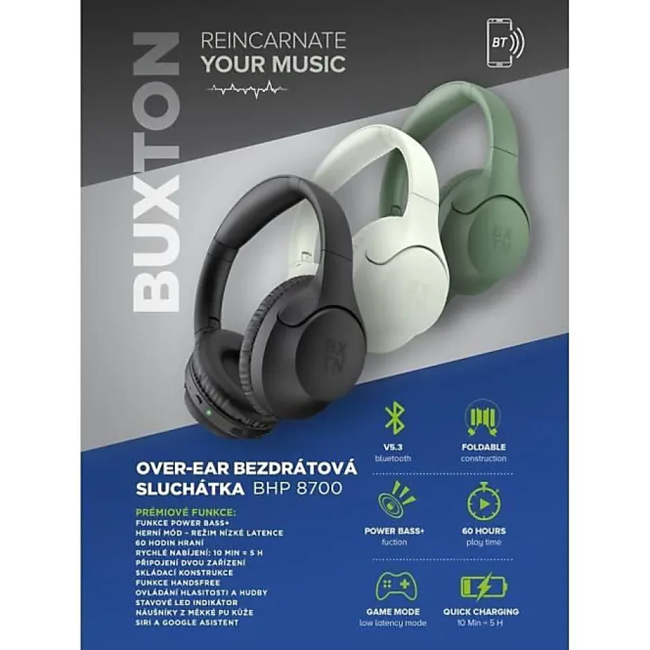 Casque supra-auriculaire sans fil - Buxton - BHP 8700 GREEN-Generic Clearance
