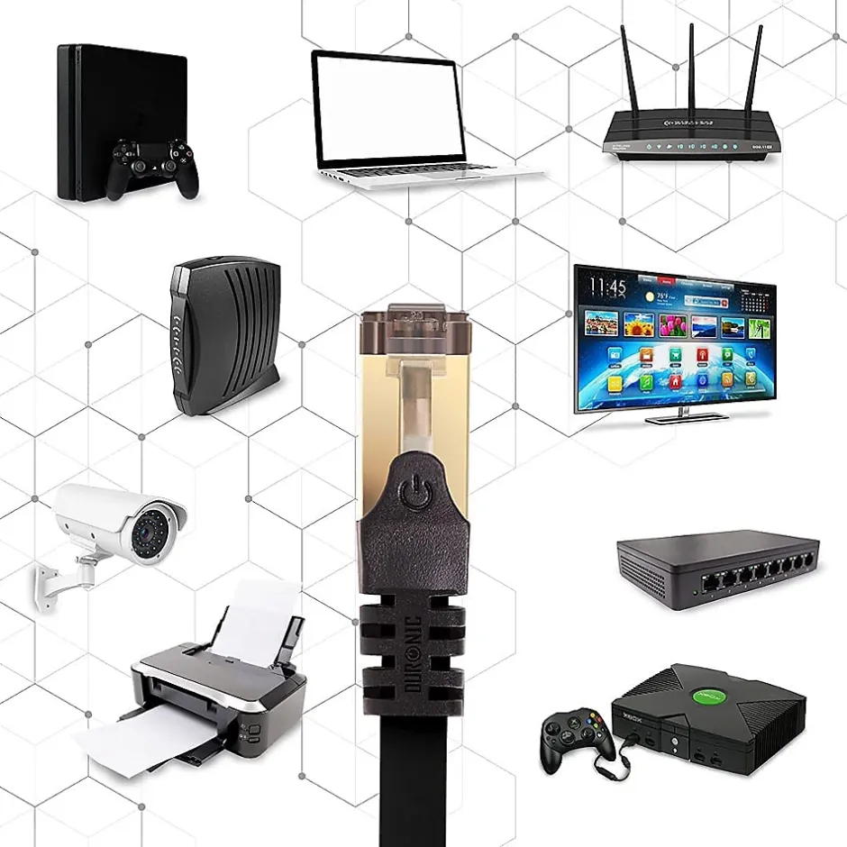 CAT8 BK 1m Câble Ethernet SFTP 2000MHz Transmission de données 40Gb Réseau LAN Internet Connecteurs en or RJ45^Duronic Sale