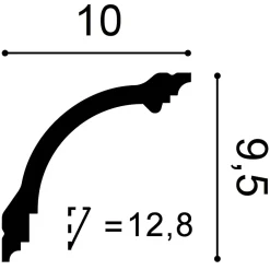 CB512 Corniche plafond - 10x10x200cm (h x p x L) - moulure décorative polystyrène Carton complet^Orac Decor Best
