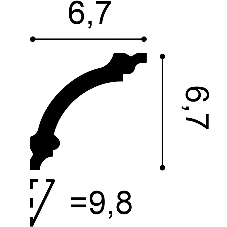 CB511 Corniche plafond - 6,7x6,7x200cm (h x p x L) - moulure décorative polystyrène Carton complet-Orac Decor Clearance