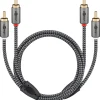Câble audio 2 RCA mâles gold 2 mètres^Goobay Best